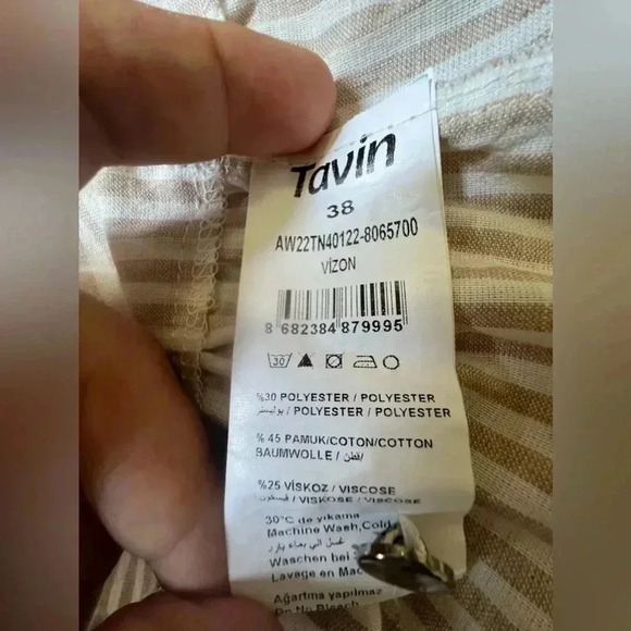 Tavin women’s Maxi striped dress flare sleeves , tiered Sz 6 - Picture 11 of 12